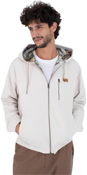 2026 Hurley Mens Shapers Canvas Worker Jacket HFA25MMJK04658 - Bone